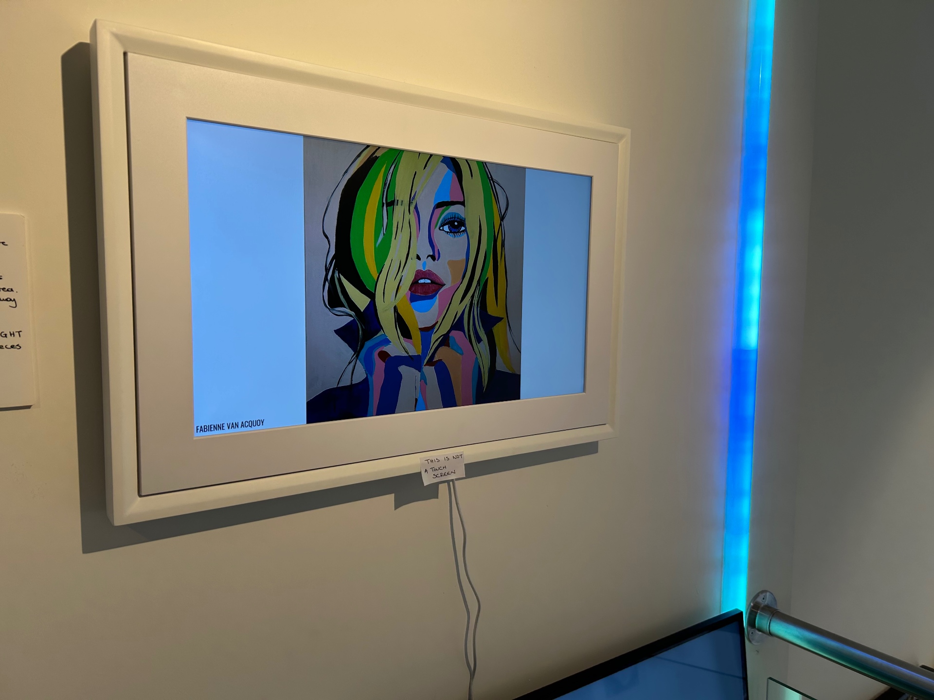 I Am Strong shown on a digital screen at the Holy Art show in Amsterdam